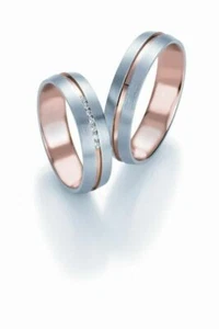 Trauringe Breuning Design Collection 5203/5204 in 585 Gold Bicolor 14 kt - Picture 1 of 2