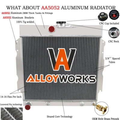 Fit 1966-1969 Dodge Charger Coronet 7.2L AT UPGRADE NEW 4 Rows Aluminum Radiator - Image 1 of 4