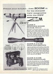 1962 Swift Instruments Mark Spotting/Rifle Scopes Binoculars Vtg Print Ad/Poster - Picture 1 of 1