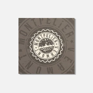 Montpelier City Vermont USA State Vintage Grunge 4'' X 4'' Square Wooden Coaster - Picture 1 of 3