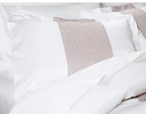 Fieldcrest Embroidered Band King Pillow Sham  Copper/White Nwop - Picture 1 of 1