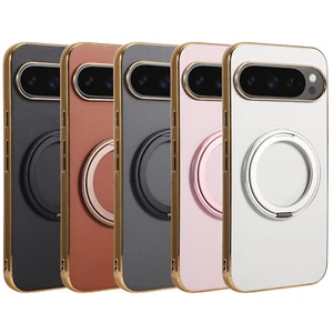 Para Google 9 Pro XL/9A/9/8 Chapado en Oro Borde Mag Seguro Estuche Magnético Anillo Soporte - Imagen 1 de 15