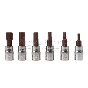 6 pcs S2 Alloy Steel Metric 1/4" Drive Hex Bit Sockets Set for Parbuckle Screw - Picture 1 of 8