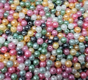 1,000 pcs Assorted Pastel Colors Artificial Plastic Pearls 6mm Round Craft Beads - Picture 1 of 2