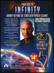 FROM HERE TO INFINITY__Orig. 1991 Trade print AD / video promo__PATRICK STEWART - Picture 1 of 1