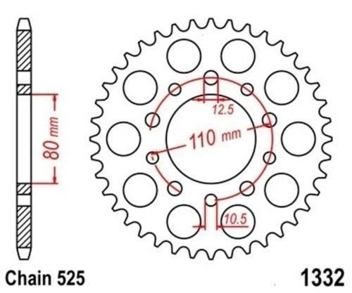 Roue a Chaîne Dents 46 (Chaîne 525) pour Honda VT 600 C Sha 88-06 - Photo 1/1