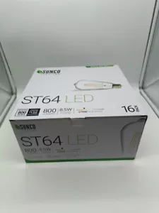 Sunco Lighting ST 64 LED 60w Equivalent 2700K Soft White Light Bulbs 16 Pack New - Picture 1 of 5