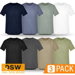 3 X Men's Soft Lightweight and Breathable Curved Hem Streetworx Plain Tee ZH135 - Foto 1 di 19