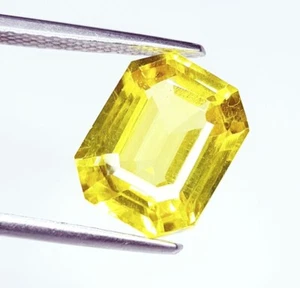 Gemas de corte octágono de piedras preciosas sueltas de zafiro amarillo natural certificado de 10 quilates G048 - Imagen 1 de 13