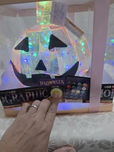 Smart LED Holographic Pumpkin Remote Control Can Synchronize Audio New Halloween - Picture 1 of 6