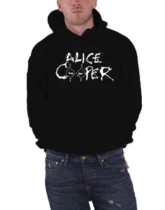 Alice Cooper Eyes Logo Official Mens New Black Pullover Hoodie Size M - Picture 1 of 4