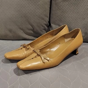 Stuart Weitzman Damen-Pumps Leder Pfennigabsatz 9,5 N eckige Zehenpartie Vintage - Bild 1 von 17