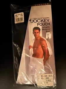Vtg JOCKEY Pouch Athletic Midway  Briefs XL Black Cotton/Lycra Spandex Underwear - Picture 1 of 6
