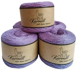 Alpaka Wollstränge 100 % Baby Alpaka Garn Sport Gewicht Menge 5 Lilienfarbe B135 - Bild 1 von 6