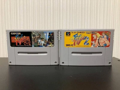 Final Fight 1 2 SNES Set Japanese Version CAPCOM Super Famicom Cartridge Lot - Image 1 of 4