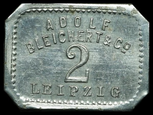 NOTGELD: 2 Pfennig. DRAHTSEILBAHNEN ADOLF BLEICHERT & Co - LEIPZIG / SACHSEN. - Bild 1 von 2