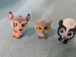 3 Disney Doorables Series 5 Bambi, Flower,Owl Special Edition Set Flocked - Picture 1 of 12