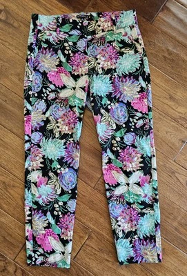 J. Crew Mercantile Women's Corinth Black Pink Teal Floral Ruby Pants Size 6 - Image 1 of 4