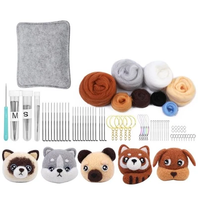 Needle Felting Kit Included Roving,Needle Felting Pad,Needles A5E31068 - Image 1 of 4