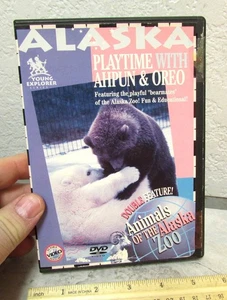 Alaska Playtime con Ahpun y Oreo, animales del zoológico de Alaska DVD video en estuche de plástico - Imagen 1 de 5
