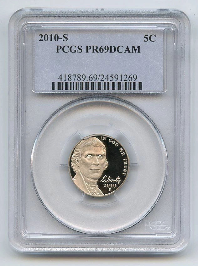 2010 S 5C Jefferson Nickel PCGS PR69DCAM - Image 1 of 1
