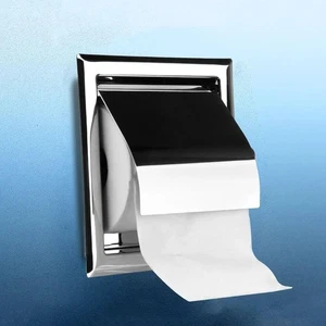 Roll Paper Box Polished Chrome Stainless Steel Toilet Paper Holder For Bathrooms - Picture 1 of 13