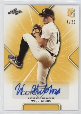 2021 Leaf Perfect Game National Showcase Yellow /20 Will Gibbs #BA-WG1 Auto - Image 1 of 2