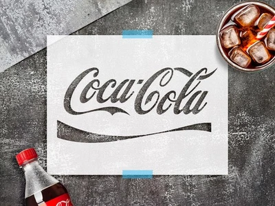 Coca Cola Stencil Logo for DIY Projects, Reusable Vintage Soda Logo Stencil for - Image 1 of 4