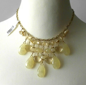 °° Kette - goldfarben - Mondsteine - Herzen - verstellbar - NEU °° - Picture 1 of 7