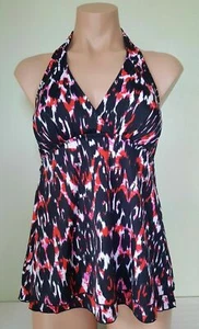 Inc International Concepts black red halter Tankini top size 8  - Picture 1 of 5