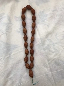 Antike chinesische geschnitzte Nuss Hediao Laohan Buddha 20 Perlen Halskette - Bild 1 von 12