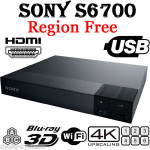 Sony S6700 Region Free DVD & BD ZONE ABC Blu-Ray Disc Player 4K Upscale 3D WIFI