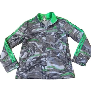 Adidas Track Jacket Youth Size Large (14-16) Gray Green Athletic Fitness Attire - Picture 1 of 5
