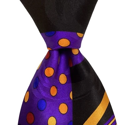 COCKTAIL COLLECTION Silk Necktie MEXICO Designer Geometric Multi-Color EUC Rare - Image 1 of 3