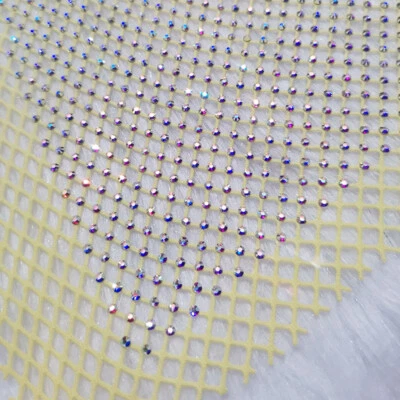 Netzstoff Strass Glänzend Elastisch Perlen Borte Handgefertigt Zubehör Applique - Bild 1 von 4