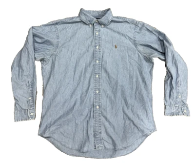 Polo Ralph Lauren Men's XLarge Blue Chambray Shirt Button Down Denim - Image 1 of 4