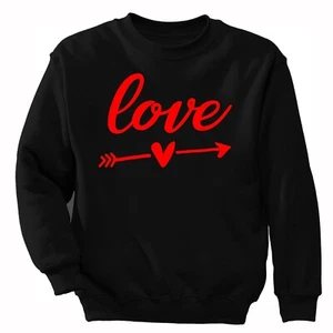 XtraFly Apparel Herren Damen Love Arrow Herz Valentinstag Jubiläum Sweatshirt - Bild 1 von 4