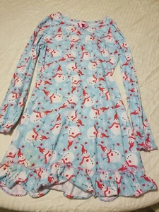 VGUC What A Doll! Light Blue Snowman Christmas Girls Nightgown, Size Lg, 10/12 - Picture 1 of 8