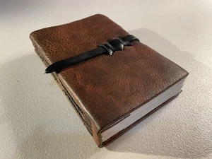 Handmade Leather Bound Writing Journal Diary deckle Edge Notebook - Picture 1 of 9