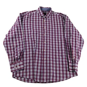 Linea Uomo Shirt Mens XL Red Plaid Button Up Long Sleeves - Picture 1 of 10