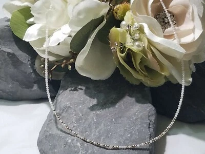 Перламутровое колье/ожерелье с азбукой Морзе «Самая сильная женщина в мире» заполненное 14 карат G - Изображение 1 из 4