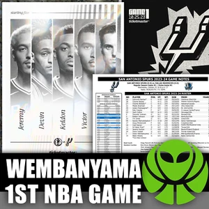 2023 San Antonio Spurs VICTOR WEMBANYAMA NBA DEBUT - Program Media Game Notes - Picture 1 of 5