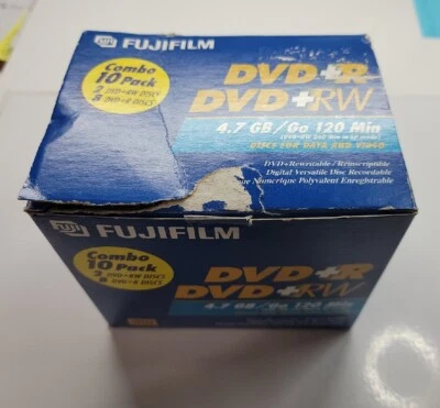 Fujifilm 10 Combo Pack DVD+R, DVD+RW 4.7GB/Go 120 Min 9 New 1 Open - Image 1 of 4