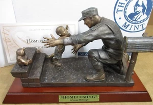 Franklin Mint “Home Coming” Men & Women of America Armed Force Bronze Sculpture - Picture 1 of 12