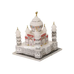 Marble Taj Mahal Beautiful Hand Carved Art Fine Decor Love Restaurant Gift Decor - Imagen 1 de 3
