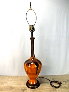MCM Table Lamp Drip Glaze Ceramic with Original Electrics in Working Condition - Picture 1 of 10