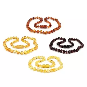 Batlic Amber Necklace Genuine Natural Baroque Polished Round Beads 32cm  - Picture 1 of 8