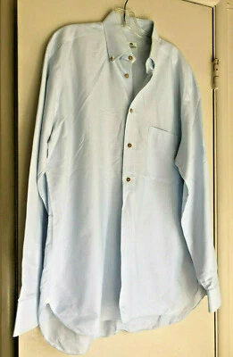 Borrelli Napoli Light Blue and White Pinstriped Men's Italian Shirt -  Size L - Image 1 of 4