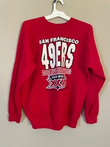 Vintage NFL 80's San Francisco 49ers Sweater Large 1989 Super Bowl XXIII - Picture 1 of 12
