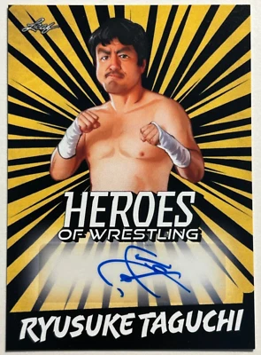 2023 Leaf Heroes of Wrestling RYUSUKE TAGUCHI Japan Gold Parallel Autograph Auto - Image 1 of 2